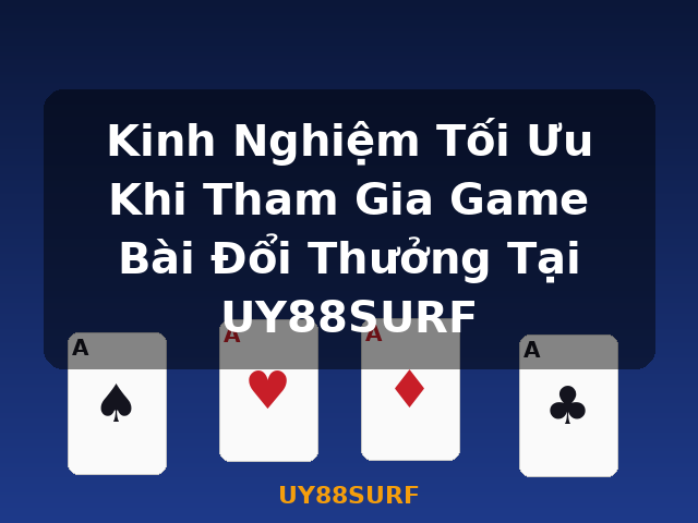 Kinh Nghiệm Tối Ưu Khi Tham Gia Game Bài Đổi Thưởng Tại UY88SURF - UY88SURF
