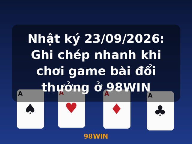 Nhật ký 23/09/2026: Ghi chép nhanh khi chơi game bài đổi thưởng ở 98WIN - 98WIN